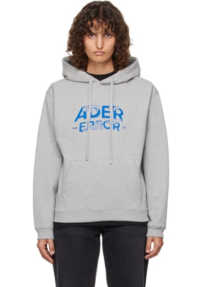 ADER error Gray Distressed Logo Hoodie