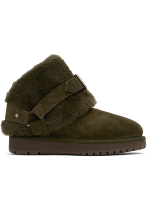 Burberry Green Suede & Shearling Chubby Boots