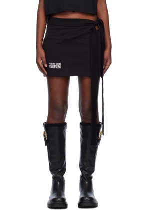 Versace Jeans Couture Black Gothic Logo Miniskirt