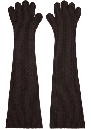 Marni Brown Oversized Wool Gloves