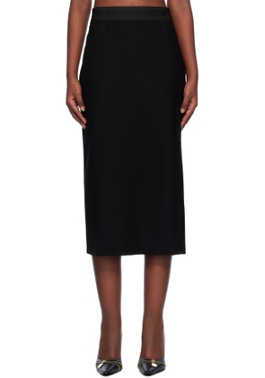 Versace Jeans Couture Black Logo Pencil Midi Skirt
