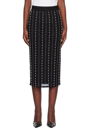 Versace Jeans Couture Black Embellished Midi Skirt
