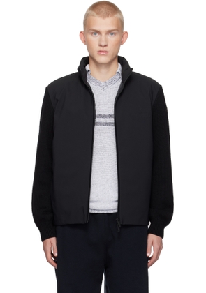 Moncler Black Cardigan Tricot Down Jacket