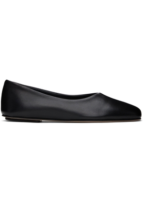 Legres Black Nappa Leather Ballerina Flats