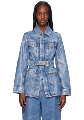 GANNI Blue Foil Denim Jacket