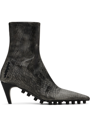Marni Gray Spike Ankle Boots