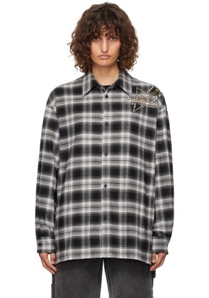 We11done Black Meteor Check Shirt