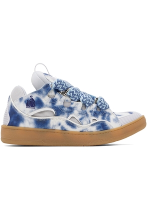 Lanvin SSENSE Exclusive Blue Curb Washed Denim Sneakers