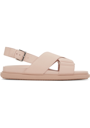 Marni Pink Leather Fussbett Sandals