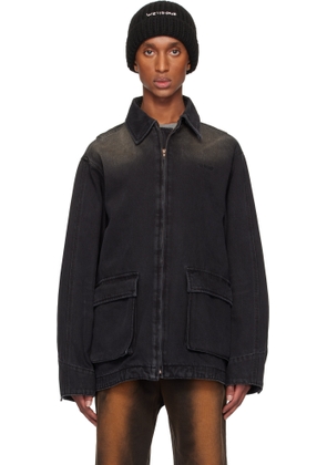 We11done Black Classic Washed Denim Jacket