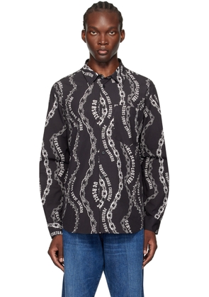 Versace Jeans Couture Black Chain Couture Long Sleeve Shirt