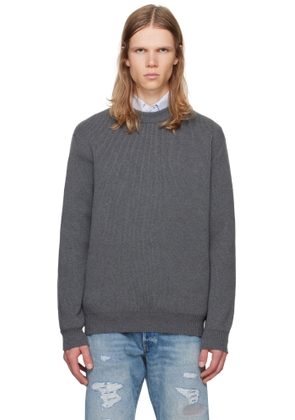 Golden Goose Gray Round-Neck Logo Sweater
