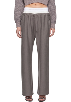 alexanderwang. t Gray Wide Leg Pre-Styled Logo Brief Sweatpants