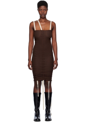 Baserange Brown Hewn Strap Minidress