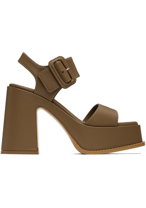 Stella McCartney Brown Skyla Buckled Platform Heeled Sandals