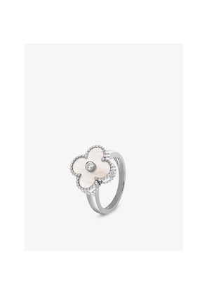 Van Cleef & Arpels Vintage Alhambra White-Gold and 0.06ct Diamond Ring