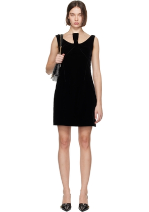 Givenchy Black Velvet Bow Detail Mini Dress