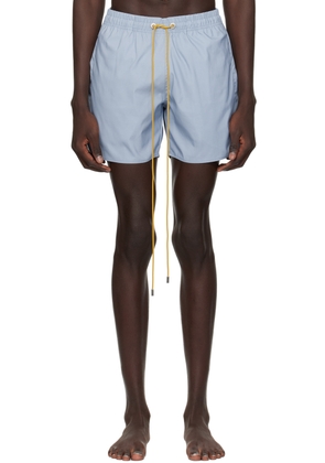 Rhude Blue Embroidered Swim Shorts