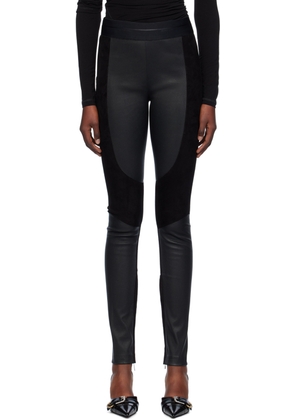 Helmut Lang Black Racer Leather Leggings