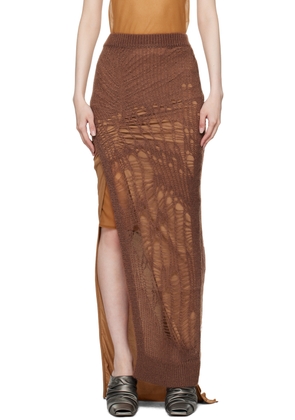 Rick Owens Brown Porterville Spider Ziggy Maxi Skirt