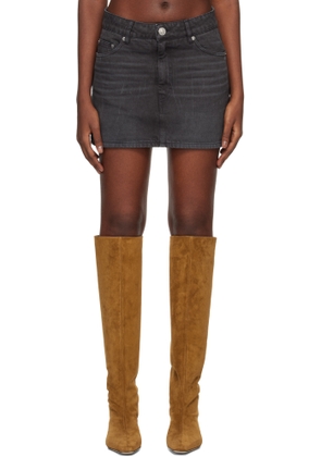AMI Paris Black Low-Rise Denim Miniskirt