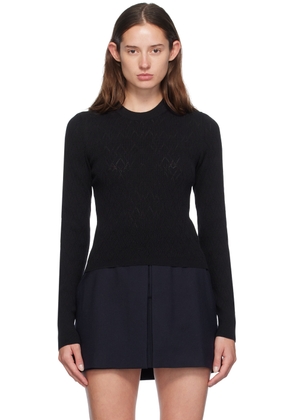 AMI Paris Black Pointelle Sweater