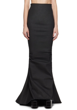 Rick Owens Black Porterville AL Pillar Denim Maxi Skirt