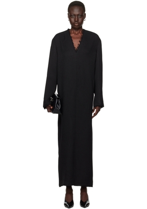 TOTEME Black Broad Sablé Maxi Dress