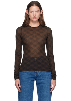 AMI Paris Brown Fluide Long Sleeve T-Shirt