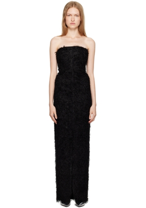 TOTEME Black Strapless Fil Coupé Maxi Dress