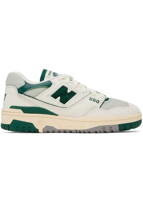 New Balance Off-White & Green 550 Sneakers
