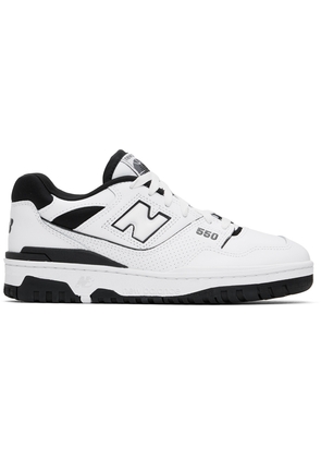 New Balance White & Black BB550 Sneakers