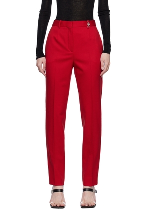 Versace Red Responsible Stretch Wool Trousers