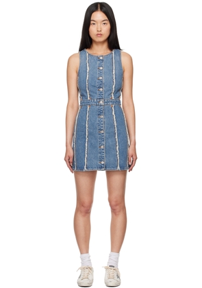Re/Done Blue Fray Denim Minidress