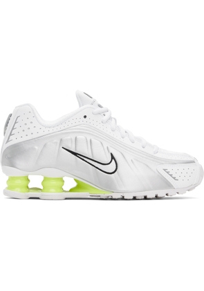 Nike White & Silver Shox R4 Sneakers