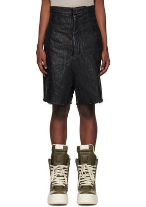 Rick Owens Black Porterville Megacrust Turbo Denim Shorts