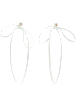 Simone Rocha Blue Bow Ribbon Stud Earrings