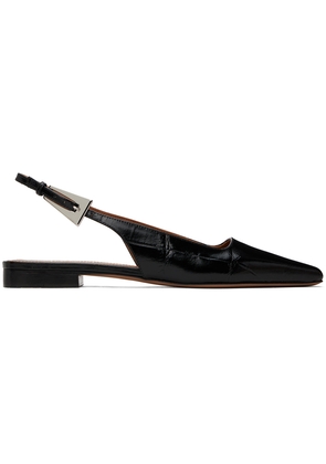 Paris Texas Black Bettina Slingback Ballerina Flats
