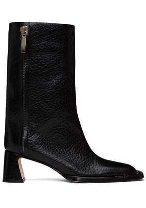 Miista Black Raleigh Grain Ankle Boots