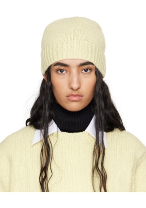 Jil Sander Yellow Irregular Texture Wool Beanie