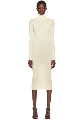 Jil Sander Off-White Ribbed Midi Dress