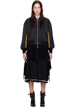 UNDERCOVER Black Scarf Bomber Jacket