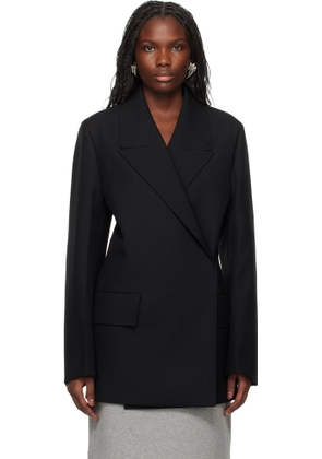 Jil Sander Black Double Breasted Wool Blazer