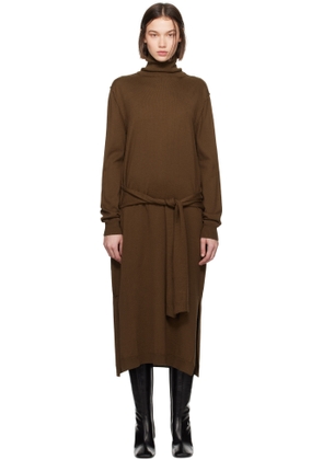 LEMAIRE Brown Trompe L'Oeil Midi Dress