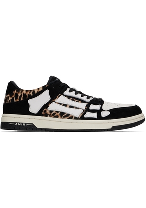AMIRI Black & White Leopard Skel-Top Low Sneakers