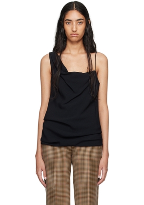 Dries Van Noten Black Draped Top