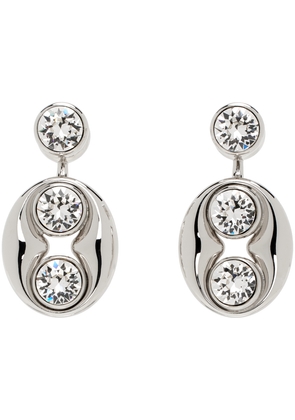 Amina Muaddi Silver Iris Earrings