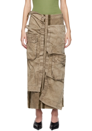 Y/Project Khaki Cargo Pocket Midi Skirt
