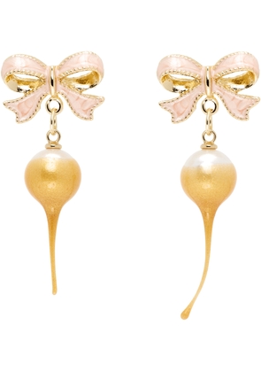 Ottolinger Gold Bow Pearl Earrings