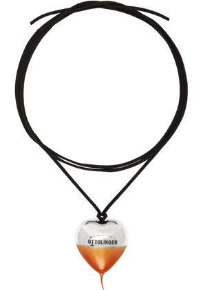 Ottolinger Black & Orange Knotted Heart Necklace